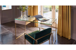 glass-table-and-velvet-modern-chair