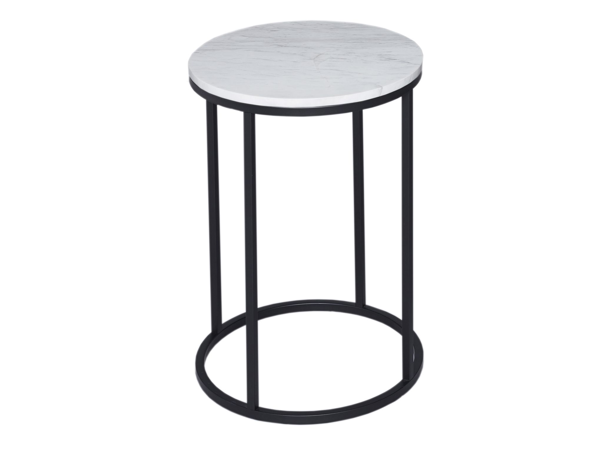 Circular Side Table Kensal Marble With Black Base Collection Circular Side Table Kensal Marble With Black Base By Gillmore