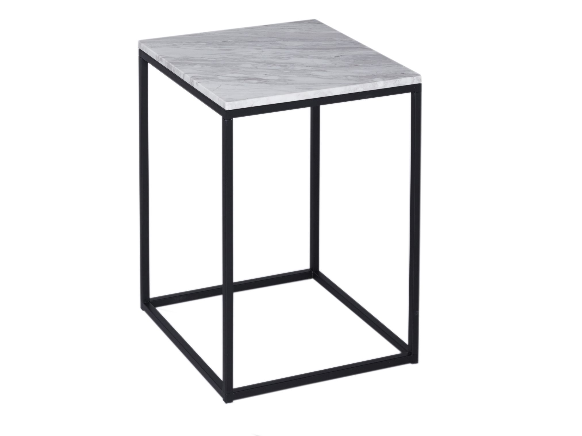 Square Side Table Kensal Marble With Black Base