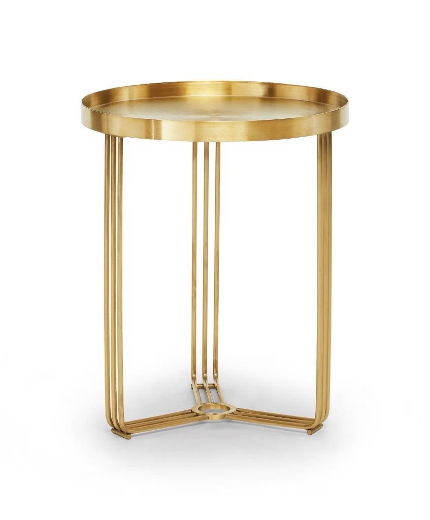 Round brass on sale side table