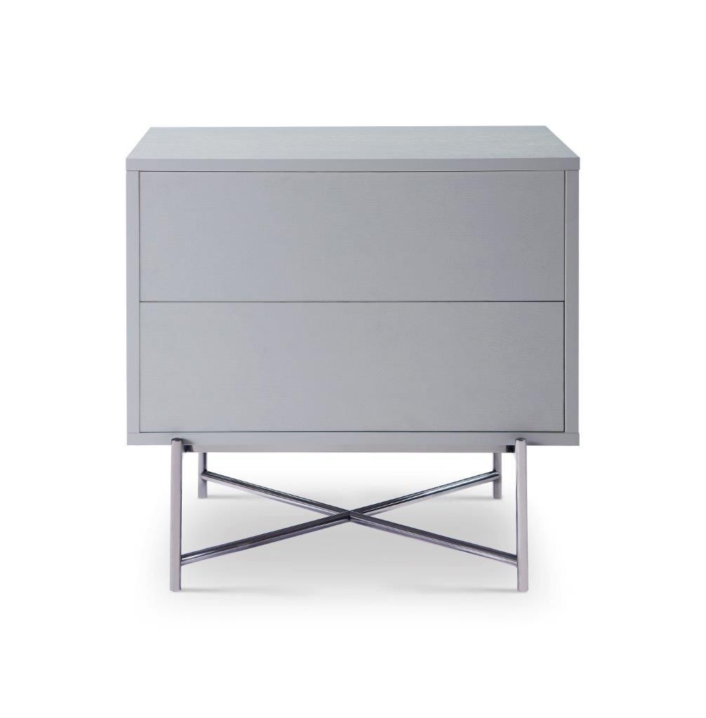 White and Chrome Bedside Chest
