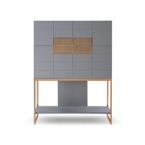 Grey Bureau Desk with Cupboard