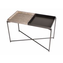 Large Rectangular Side Table With Tray Tops 