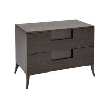 Wide Two Drawer Bedside Chest 