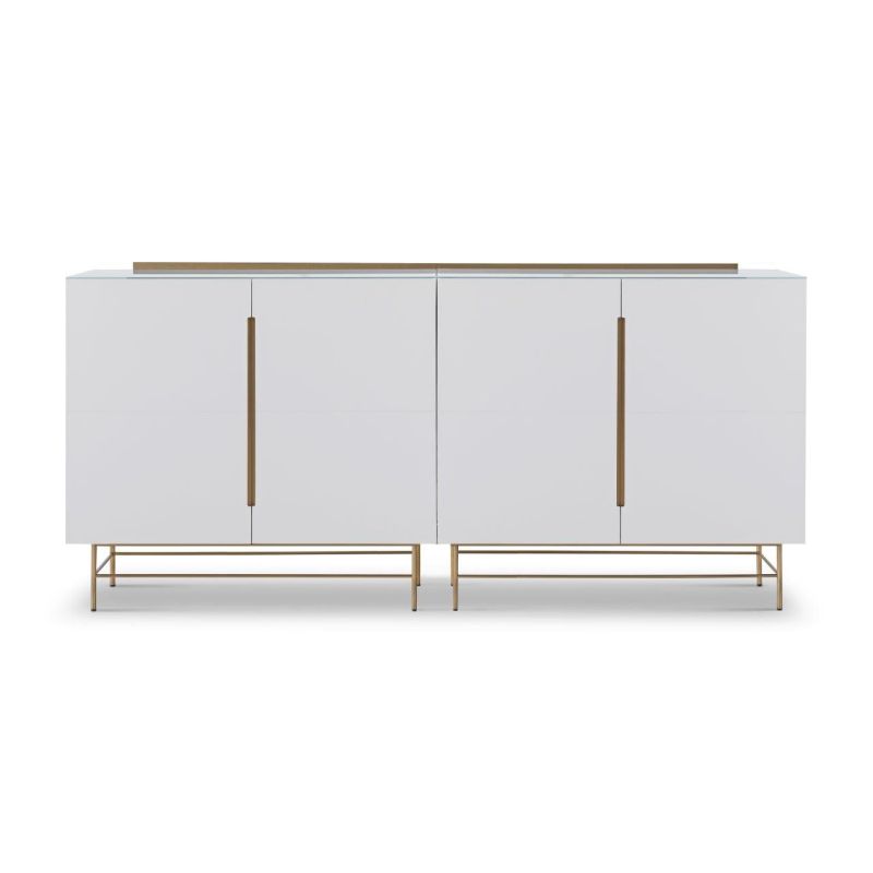 White and brass shop sideboard