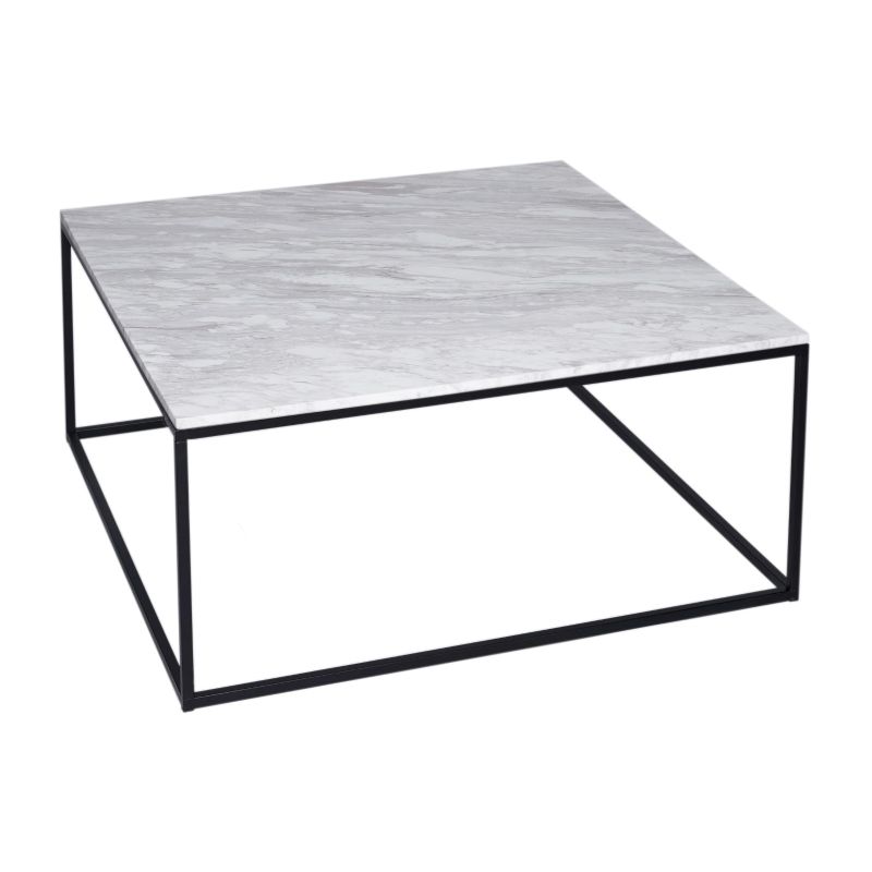 Black marble coffee table square sale