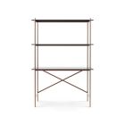 Bronze Frame & Black Glass Desk & Bookshelf by Gillmore