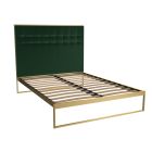 Brass Frame & Deep Green Double Bed & Headboard by Gillmore