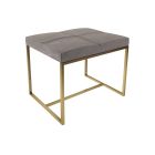 Mushroom Grey Velvet & Brass Frame Dressing Table Stool by Gillmore