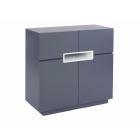 Tall TV sideboard - Savoye GRAPHITE with WHITE accent