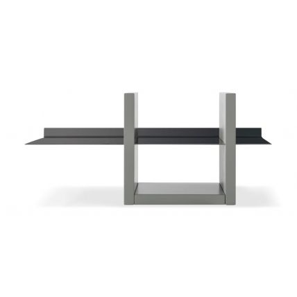 Grey & Dark Chrome Accent Wall Shelf Unit by Gillmore