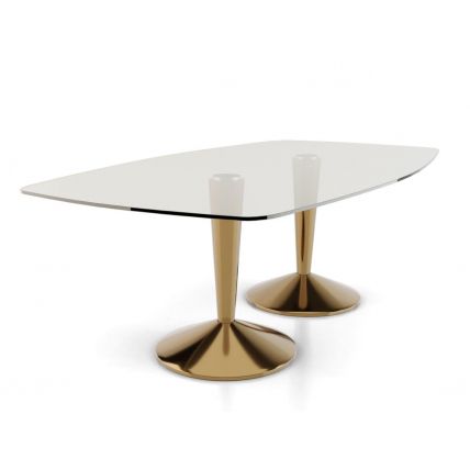 Large Rectangular Double Pedestal Dining Table by Gillmore