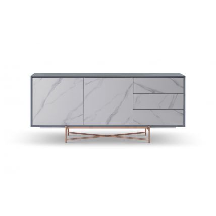 Grey & White Marble Sideboard Buffet by Gillmore
