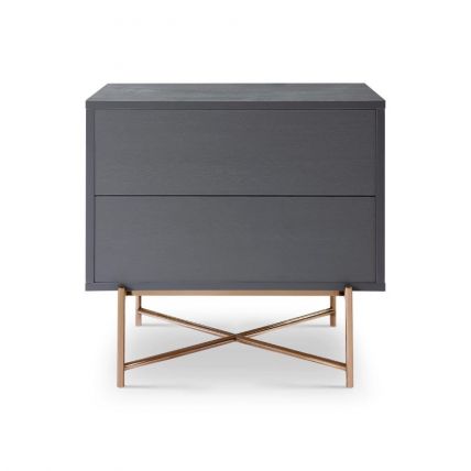 Grey and Bronze Bedside Chest by Gillmore