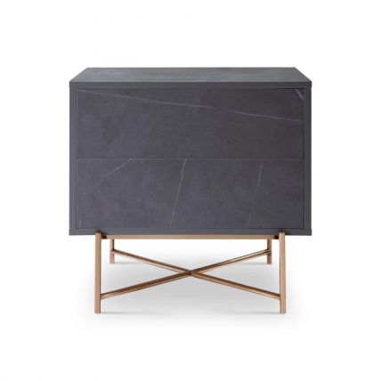 Grey Marble Bedside Chest by Gillmore