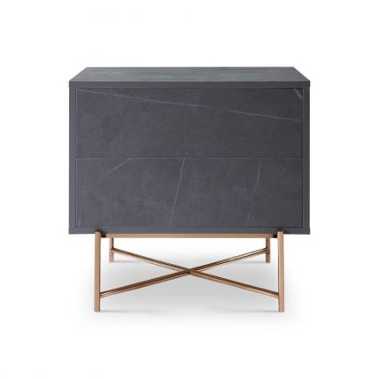 Grey Marble Bedside Chest by Gillmore