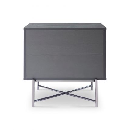 Dark Grey Bedside Chest by Gillmore