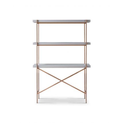 Bronze Frame & White Desk & Bookshelf by Gillmore