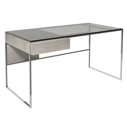 polished steel frame secretary desk