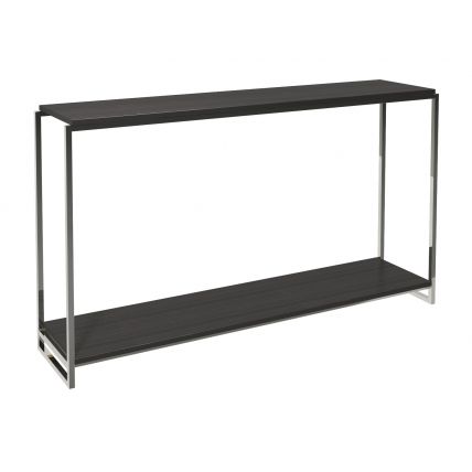 Black Stained Oak Narrow Console Table by Gillmore