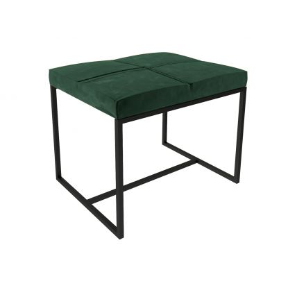 Deep Green Velvet & Black Frame Dressing Table Stool by Gillmore