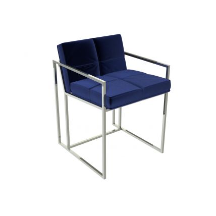 Midnight Blue Velvet Dining Chair by Gillmore