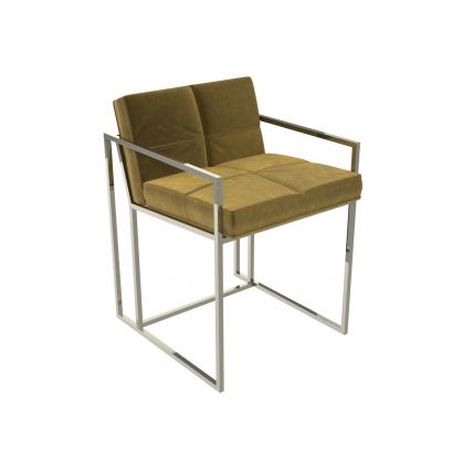 Mustard Yellow Velvet Dining Chair by Gillmore