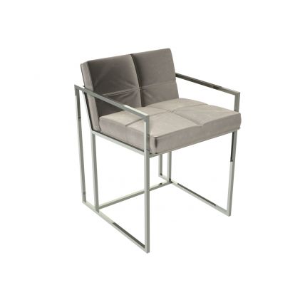 Mushroom Grey Velvet Dining Chair by Gillmore