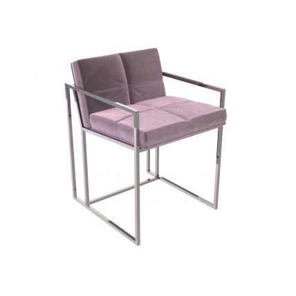 pink blush velvet dining chair