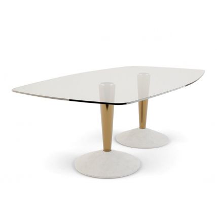 Large Rectangular Double Pedestal Dining Table
