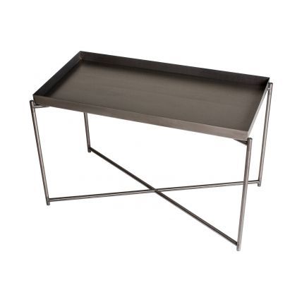 Large Rectangular Gun Metal Tray Top Coffee Or Side Table by Gillmore