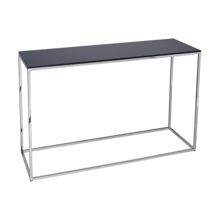Black Glass & Polished Base Console Table by Gillmore