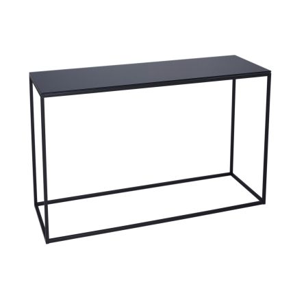 Black Glass & Black Base Console Table by Gillmore