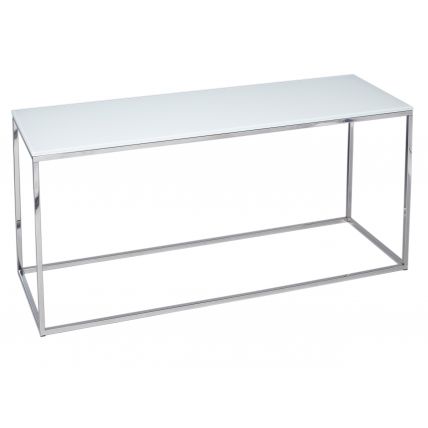 TV Stand - Kensal WHITE with POLISHED base