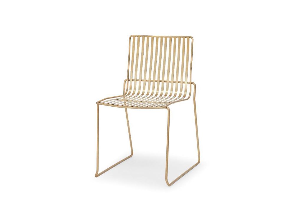 Brass Frame Stacking Dining Chair 
