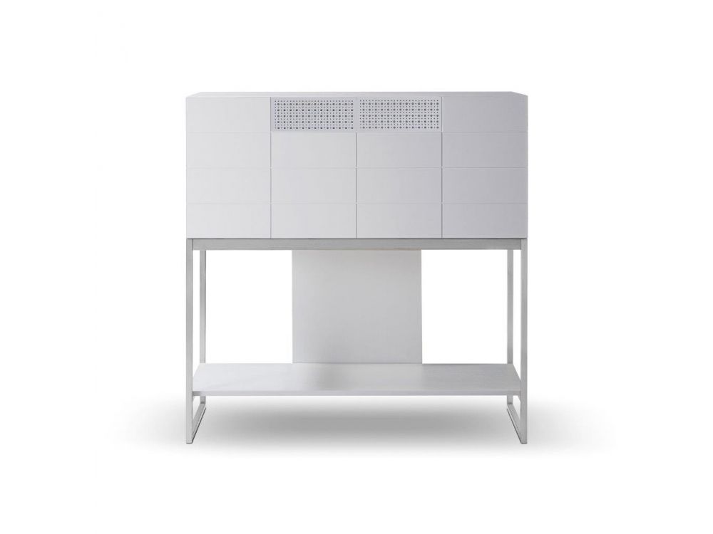 Dark Chrome and White Bureau Desk