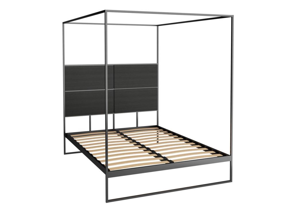Black steel shop canopy bed