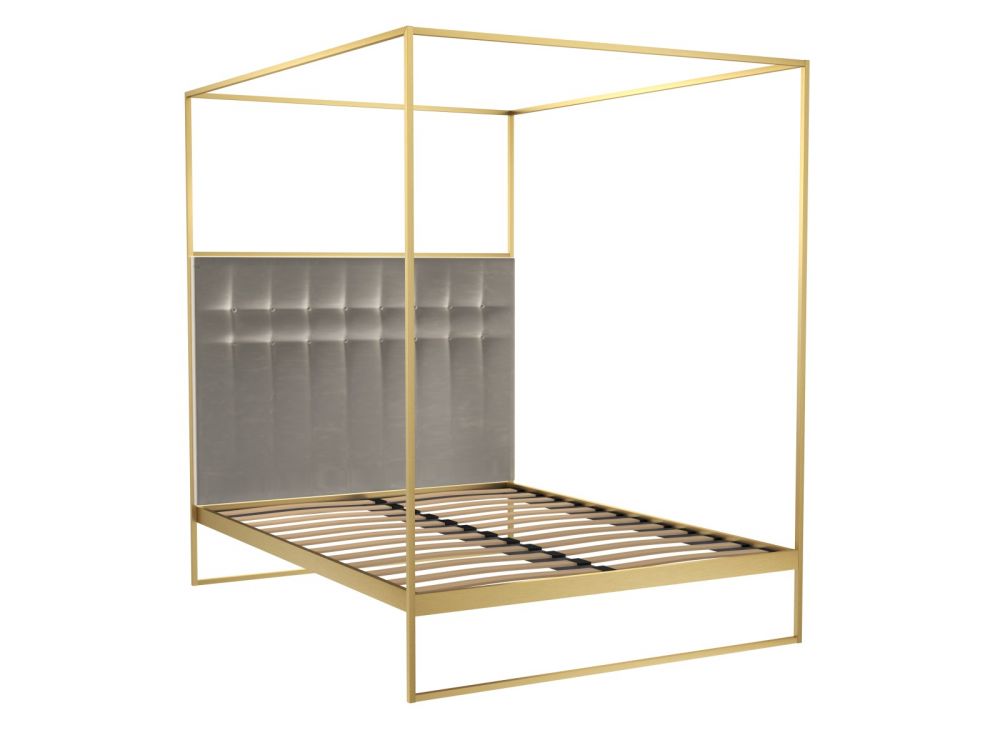 Federico King Canopy Bed Brass Frame Canopy Mushroom