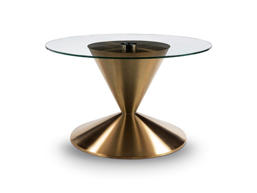 Gold pedestal on sale coffee table