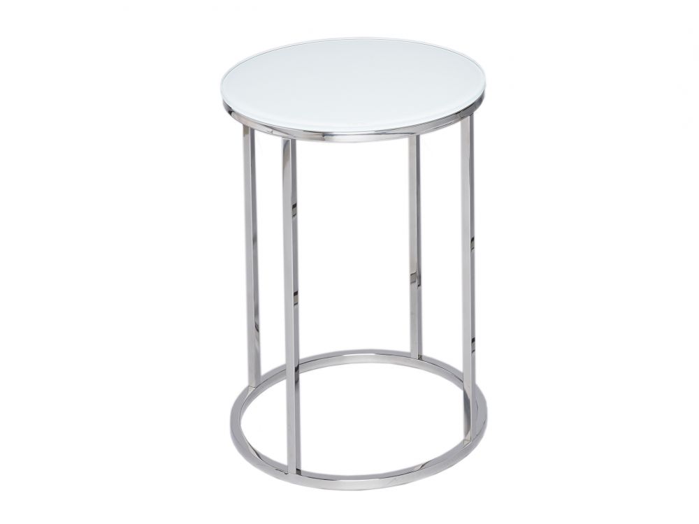 Small round chrome side on sale table