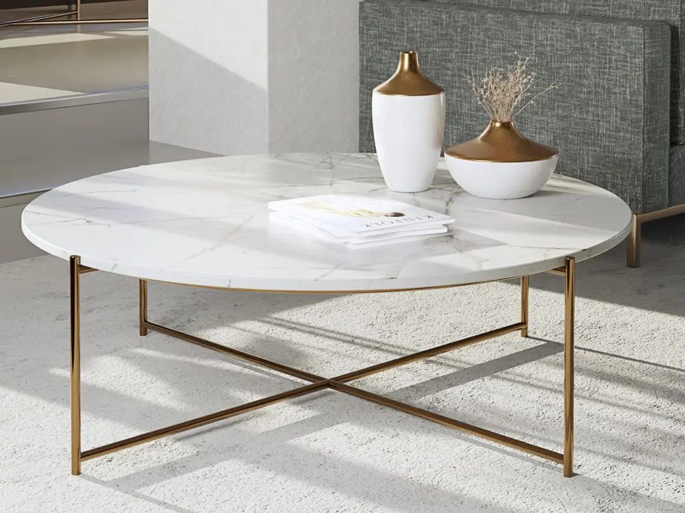 Large round marble coffee table discount