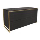 Black Stained Oak Two Drawer Chest by Gillmore