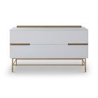 Two Drawer White Low Sideboard by Gillmore