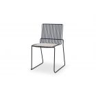 Matt Black Stacking Dining Chair with Natural / Beige Colour Seat Pad - Finn by Gillmore © GillmoreSPACE Ltd