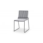 Matt Black Stacking Dining Chair with Silver Seat Pad - Finn by Gillmore © GillmoreSPACE Ltd