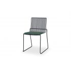 Matt Black Stacking Dining Chair with Green Seat Pad - Finn by Gillmore © GillmoreSPACE Ltd