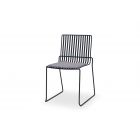 Matt Black Stacking Dining Chair with Pewter Grey Seat Pad - Finn by Gillmore © GillmoreSPACE Ltd