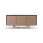 Grey, Bronze & Rattan Buffet Sideboard by Gillmore