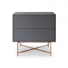 Grey and Bronze Bedside Chest by Gillmore