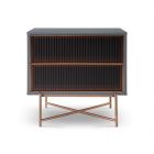 Grey and Bronze Bedside Chest by Gillmore